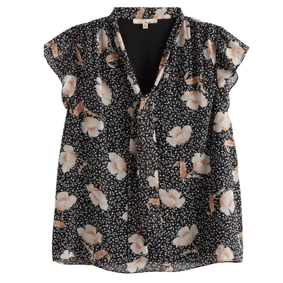 NWT Les Serein Kaycee Tie Neck Blouse - Picture 1 of 16